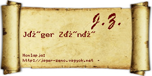 Jáger Zénó névjegykártya
